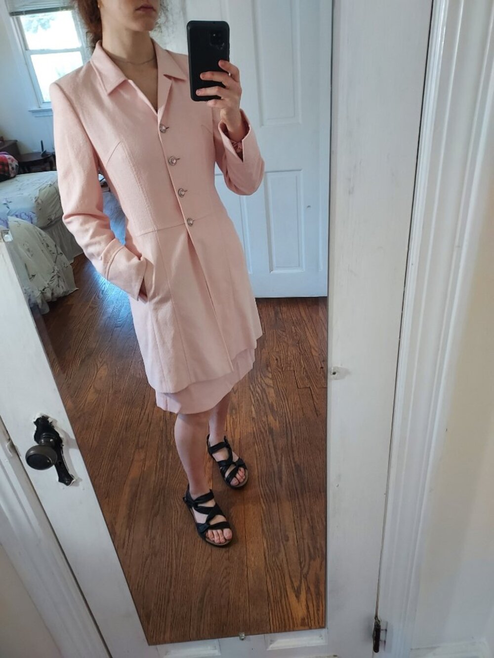 ESCADA Pink Jewel Button Jacket Skirt Suit